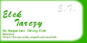 elek tarczy business card